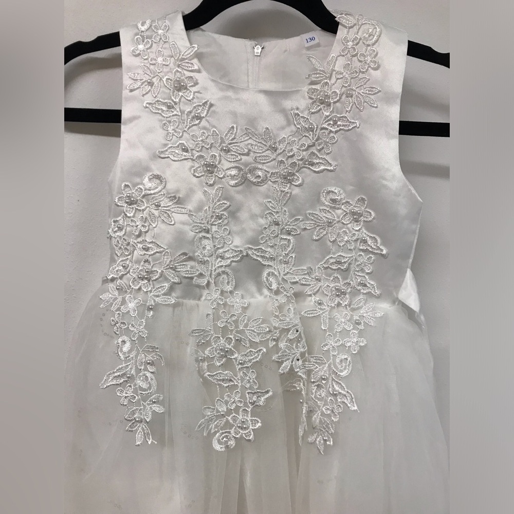 Big Girls First Holy Communion Church Easter Party Wedding Pearls Girl Dress - Picture 3 of 4